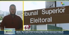 Fuerzas Armadas desacreditan proceso electoral en Brasil