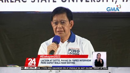 Lacson at Sotto, payag sa taped interview pero dapat wala raw editing | 24 Oras