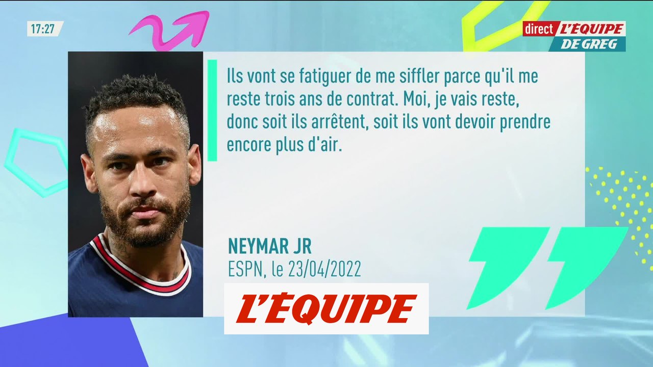 Les supporters « vont se lasser de siffler », prédit Neymar - Foot - L1 - PSG