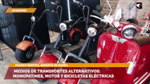 Medios de transportes alternativos monopatines, motos y bicicletas eléctricas