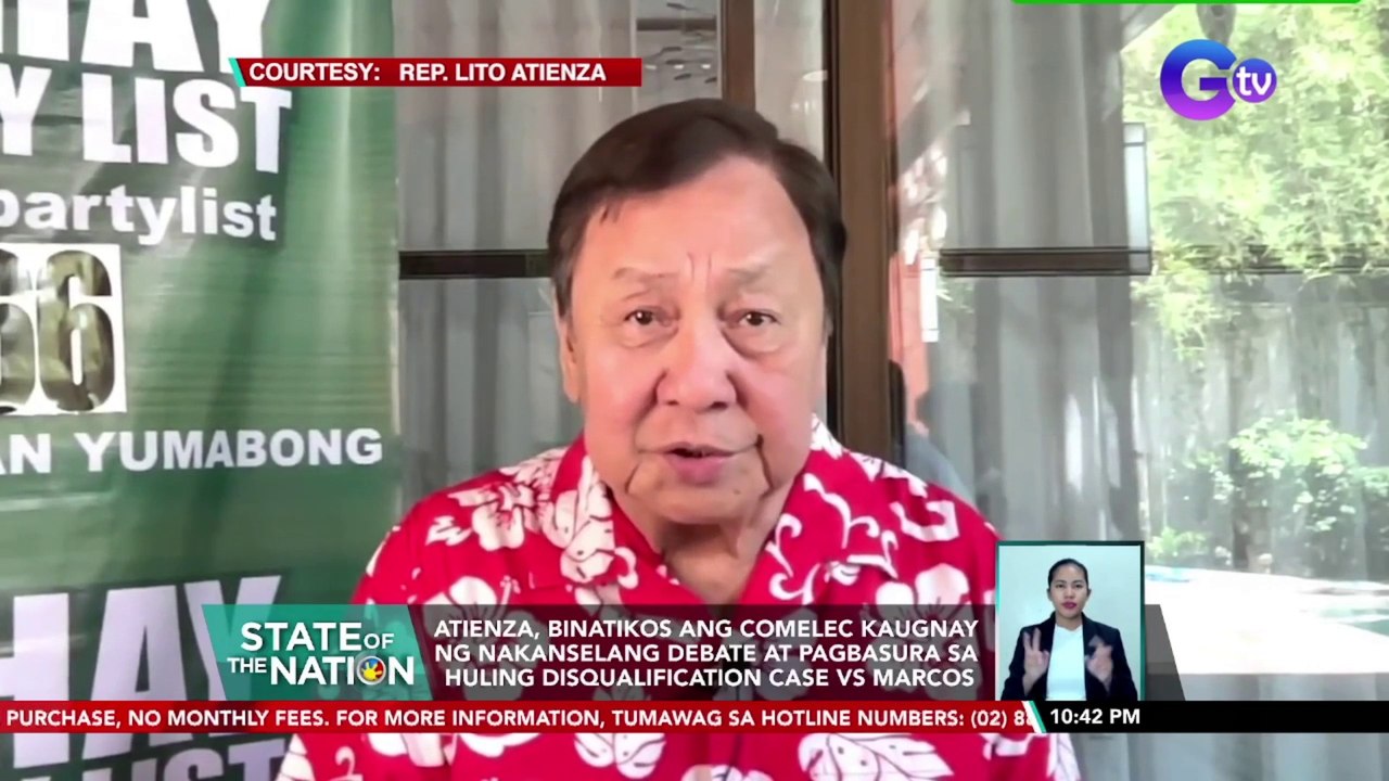Atienza, binatikos ang Comelec kaugnay ng nakanselang debate at pagbasura sa huling disqualification case vs Marcos | SONA