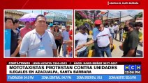 ¡Plantón! Mototaxistas de Azacualpa, Santa Bárbara protestan contra 