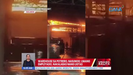 Warehouse sa Potrero, Malabon, nasunog; 5 empleyado, nakalas nang ligtas | UB