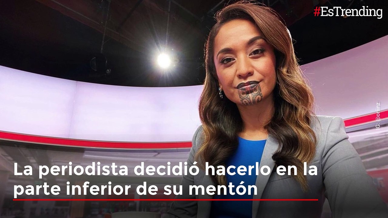 Oriini Kaipara, la presentadora de noticias que hizo historia al ser la primera con un tatuaje maorí en su cara
