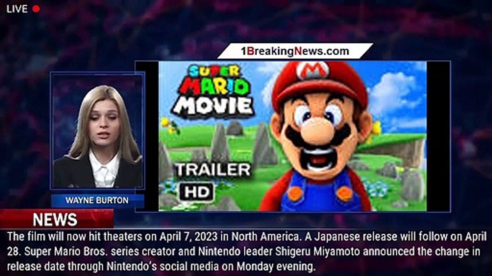 Super Mario Bros. Movie Delayed to 2023 - 1BREAKINGNEWS.COM - video  Dailymotion