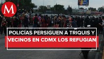 En CdMx, protesta de Triquis de Oaxaca en Circuito Interior provoca caos vial