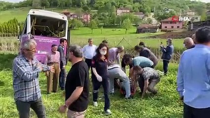 Durakta yolcu indirirken dehşeti yaşadılar