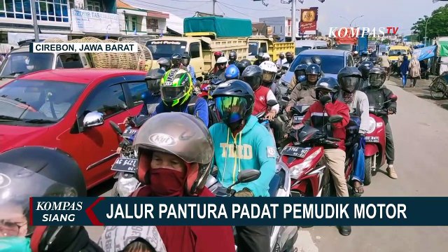 Terpantau Jalur Utama Pantura Dipadati Pemudik Motor, Antrean Kendaraan Hingga 1 Km