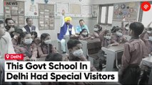 Delhi CM Kejriwal, Punjab CM Bhagwant Mann visit govt school in Kalkaji