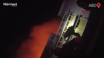 ABD'de 1 yaşındaki bebeğin yangından kurtarılma anları kameraya yansıdı