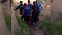 Kapadokya'da mahsur kalan turist kurtarıldı