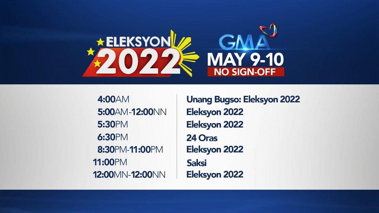 #Eleksyon2022 - Marathon coverage schedule