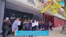 Protesta e indignación en una primaria platense de jornada doble