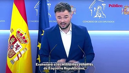 Rufián: "El rey ahorra tanto porque no paga alquiler ni hipoteca"