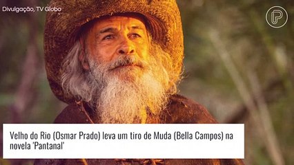 Novela 'Pantanal': Tragédia! Velho do Rio leva tiro de Muda e suplica por socorro. 'Morrendo'