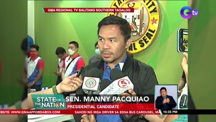 Pacquiao, sinagot ang pagtanggi ng kampo ni MNLF Founding Chairman Misuari na ineendorso nila ang senador | SONA