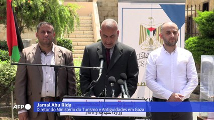 Gaza mostra estátua de mais de 4.500 anos