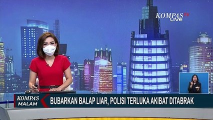 Panik Karena Akan Dibubarkan, Pebalap Liar Malah Tabrak Polisi