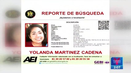 Yolanda salió a buscar trabajo y ya no volvió a casa