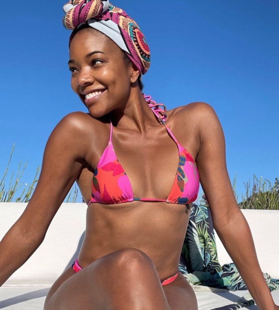 Gabrielle Union Wore a Yellow Thong Bikini While Soaking Up the Sun With  Dwyane Wade