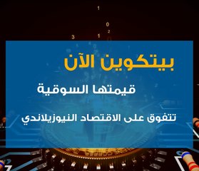القيمة السوقية لـ بيتكوين حالياً تتفوق على الإقتصاد النيوزيلاندي