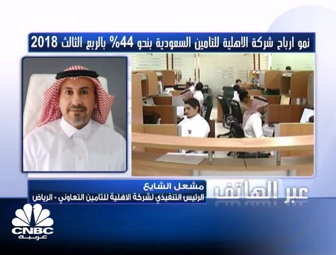 الرئيس التنفيذي للشركة الأهلية للتأمين التعاوني السعودية لـ CNBC عربية: ارتفاع أقساط التأمين ودخل الاستثمارات كانا سبباً لارتفاع الأرباح