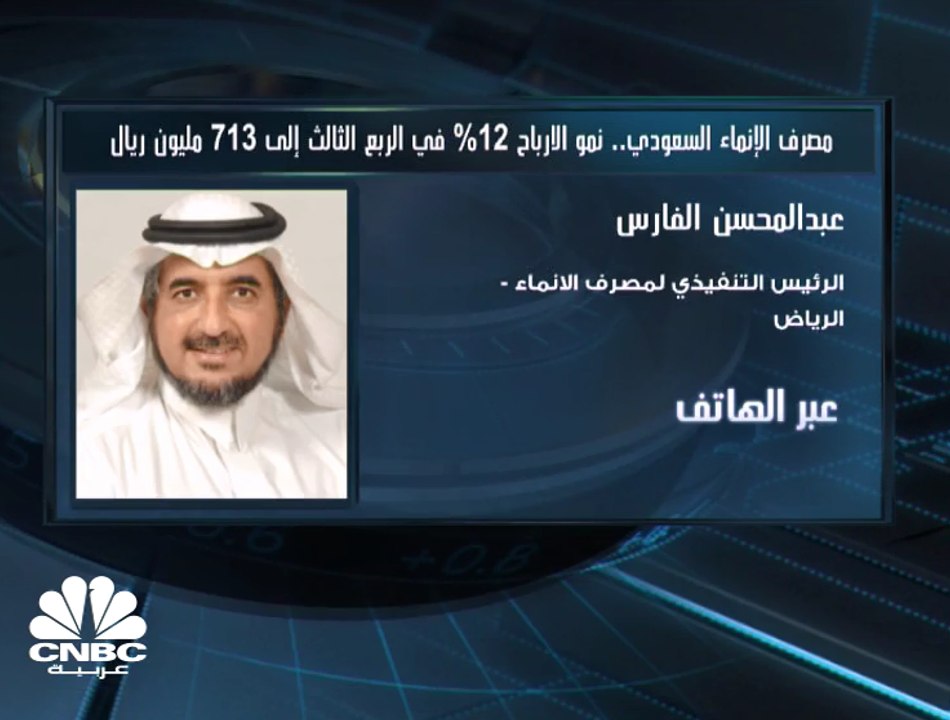 الرئيس التنفيذي لمصرف الإنماء السعودي لـ CNBC عربية: محفظة تمويل الشركات تمثل النسبة الأكبر لدينا بالمقارنة مع محفظة تمويل الأفراد
