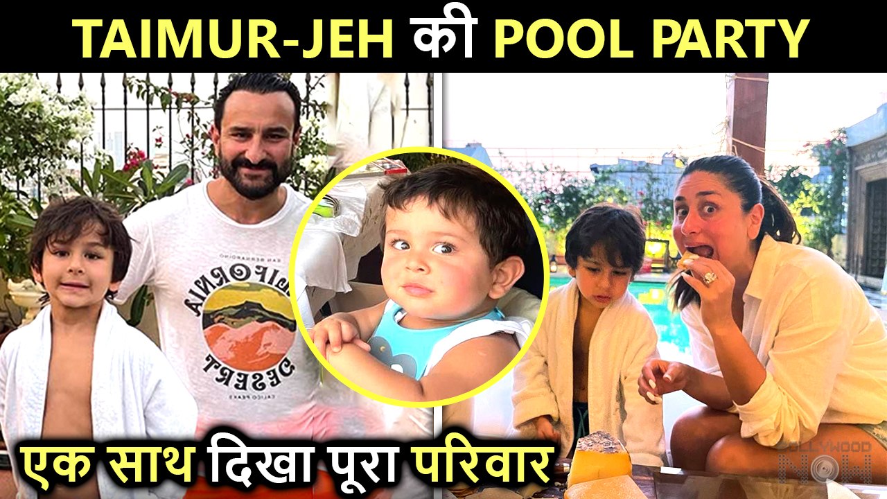 Saif & Kareena's Full Masti With Taimur-Jeh In A Pool Party | Inside Photos Viral
