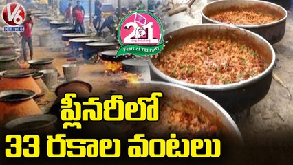 Delicious Food Items At TRS Plenary Meeting | V6 News