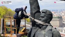 Ukrayna Kiev'de yer alan tarihi Ukrayna-Rus dostluk anıtını kaldırdı