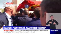 Emmanuel Macron victime de jets de projectiles lors de sa visite à Cergy-Pontoise - Le Président a été mis à l'abri par la sécurité - VIDEO