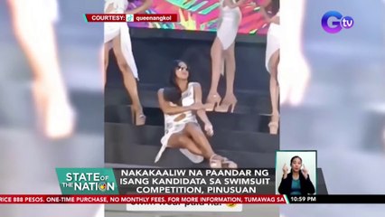 Nakakaaliw na paandar ng isang kandidata sa swimsuit competition, pinusuan | SONA