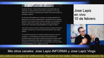 Benedicto XVI confesó que se echaron a miles de borregos