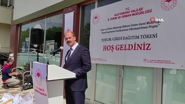 Tosya'da çeltik üretimi yapan üreticilere 27 tonluk tohum desteği