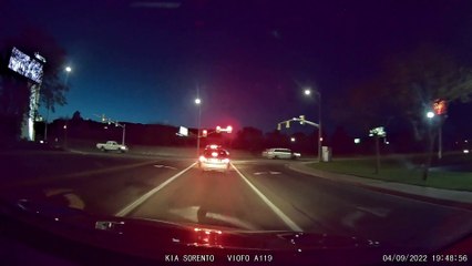 Silver Jeep Runs Red Light and T-Bones Maroon Sedan