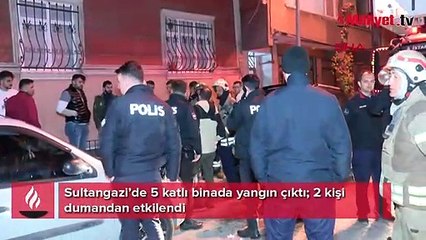 Sultangazi’de 5 katlı binada yangın çıktı; 2 kişi dumandan etkilendi