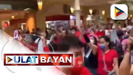 Mga tagasuporta ni VP Leni at Marcos Jr., nagkasabay sa isang mall sa Makati