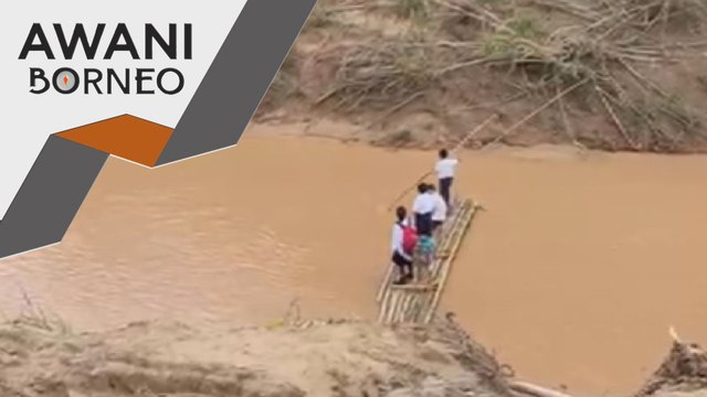 Infrastruktur | Pelajar naik rakit, jambatan gantung rosak