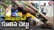 Tree Collapsed Due To Heavy Winds In Jagtial | V6 News