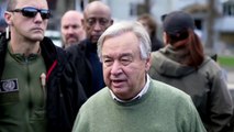 U.N. chief visits Ukraine's war-torn towns