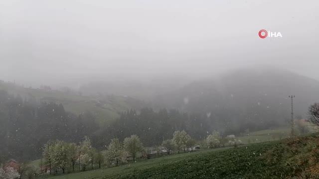Giresun yaylalarına Mayıs ayında kar sürprizi