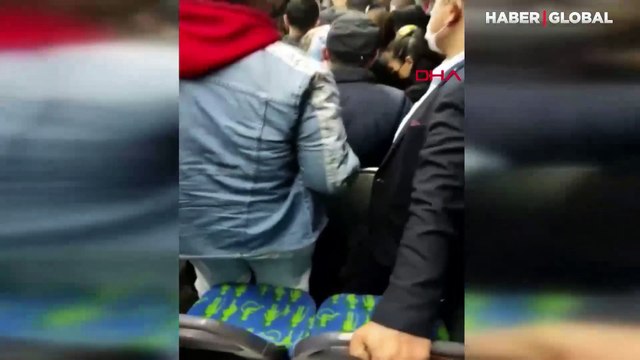 Çığlık çığlığa sinir krizi geçirdiler: İETT otobüsünde maske tartışması kamerada!