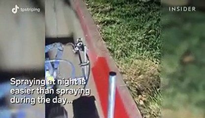 How parking lot lines are perfectly painted