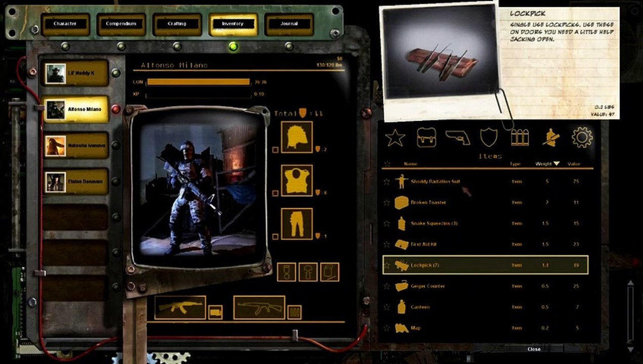 Wasteland 2 inventory demo - gameplay #2 (PL)
