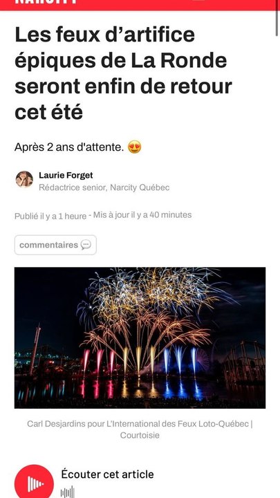 Les feux d’artifice épiques de La Ronde seront enfin de retour cet été
