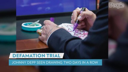 Johnny Depp Seen Drawing and Coloring Two Days in a Row During Amber Heard Defamation Trial