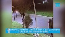 Motochorros violentos en La Plata: tiraron al  piso y arrastraron a una joven para robarle la bicicleta