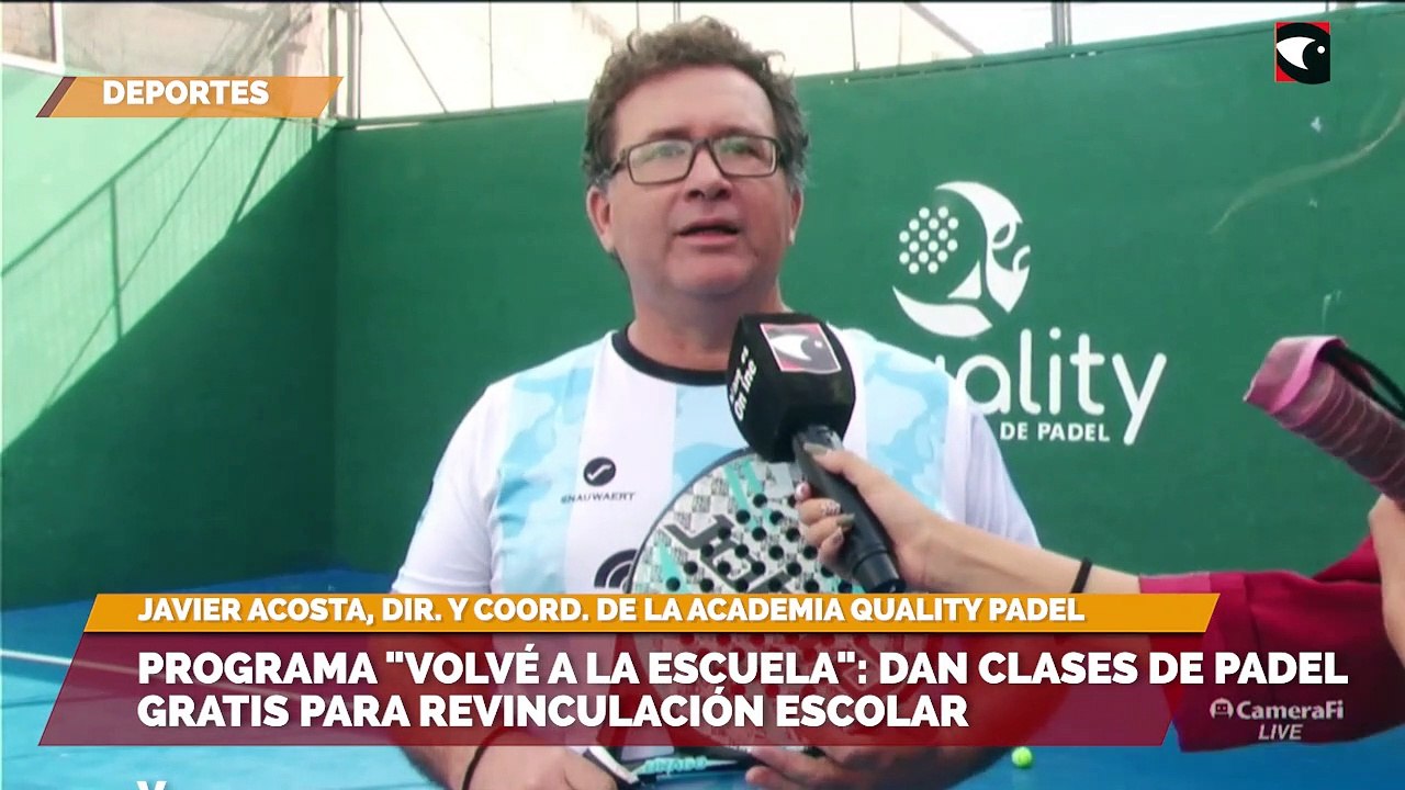 Programa volvé a la escuela dan clases de padel gratis para revinculación escolar