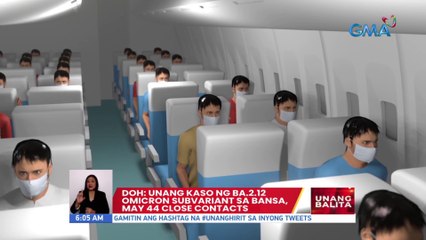 DOH: Unang kaso ng BA.2.12 Omicron subvariant sa bansa, may 44 close contacts | UB