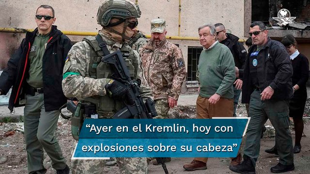 Reportan bombardeos rusos en Kiev durante la visita del secretario general de la ONU a Ucrania